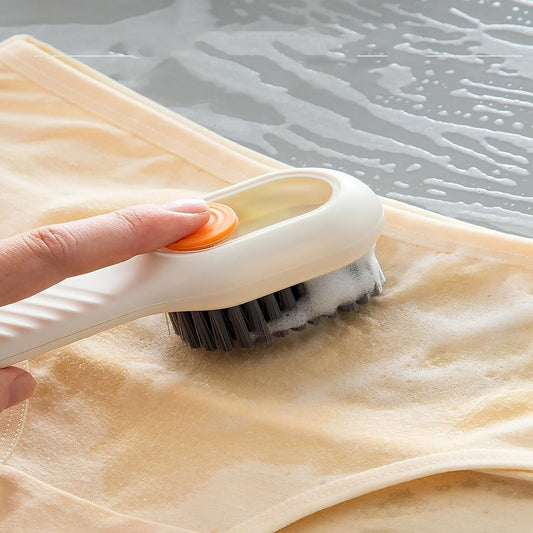 Multifunctional Scrubbing Brush with Liquid / Soap Dispenser, Cleaning Brush with Liquid / Soap Dispenser, Shoe Brush for Cleaning, Cloth Cleaning Brush with Handle Liquid Shoe Brush For Shoe Clothes (1 Pc) Your Brand