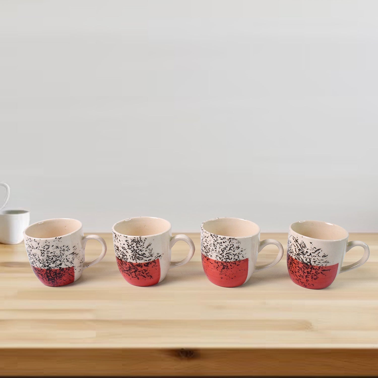 Healthy Choice Set Of 4pc Ceramic Cup And 4pc Glass Bowl With Plastic Plate (9 Pcs Set) Your Brand