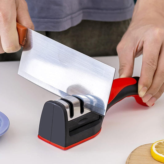 Manual Knife Sharpener 3 Stage Sharpening Tool for Ceramic Knife and Steel Knives (1 Pc) Your Brand