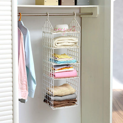 MULTIPURPOSE 5 LAYER FOLDING CLOTHES STORAGE RACKS||CLOSET FOR STUDENTS WARDROBE SHELVES SOCKS, SCARF, T-SHIRT, ETC||HANGING ORGANIZER STORAGE HOLDERS & RACKS Your Brand