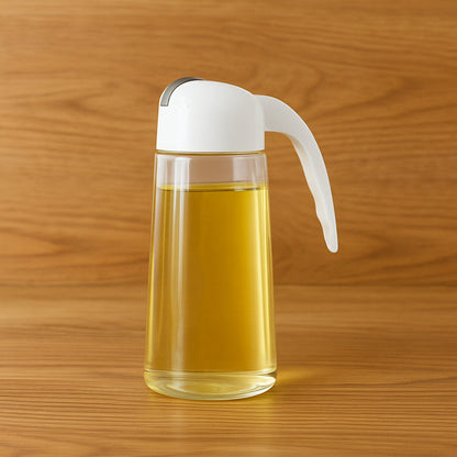 Kitchen Glass Oil Bottle Dispenser Automatic Opening Closing Home Bottles For Oil And Vinegar Honey Olive Oil Container (630ml) Your Brand