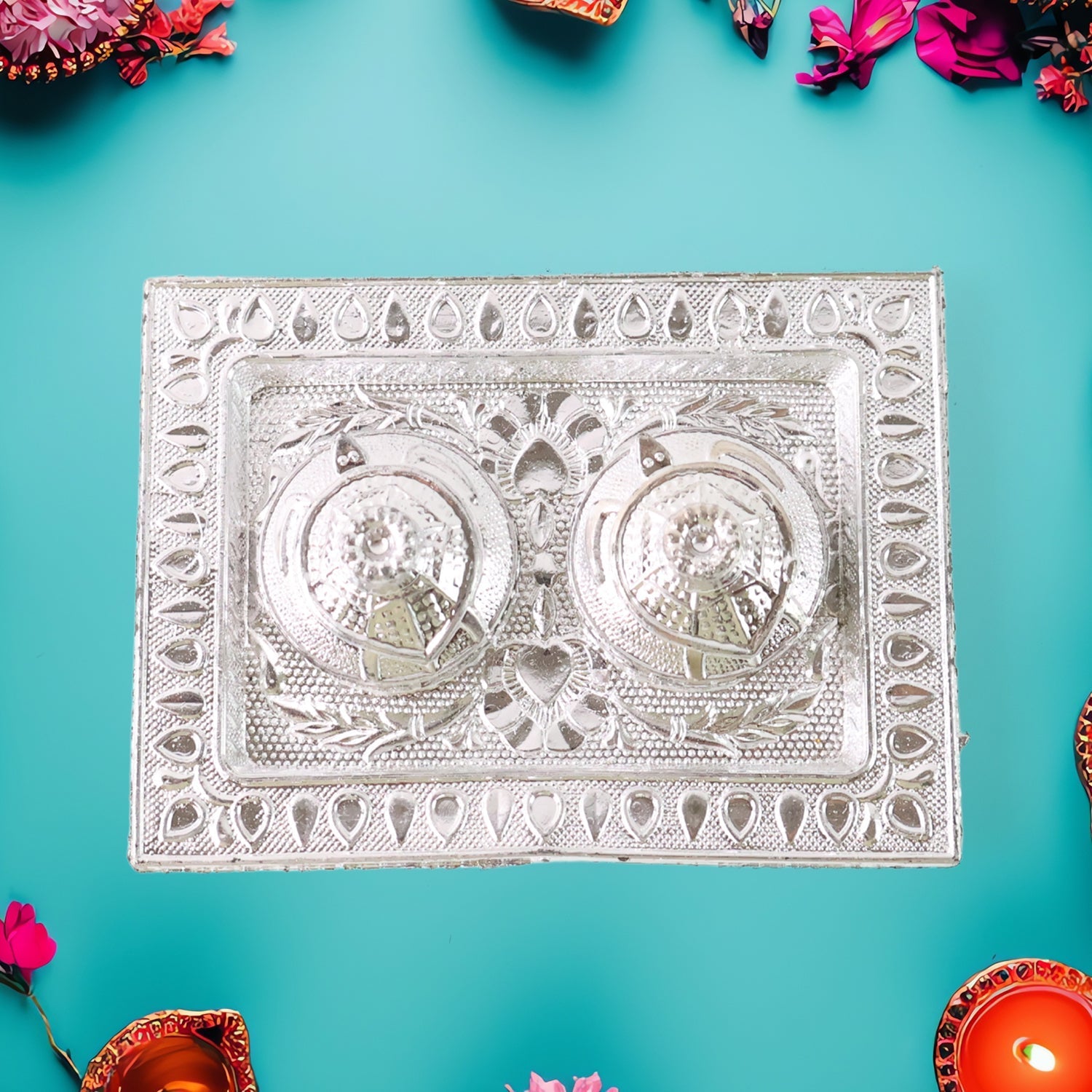 Tray Shape Special Puja Thali (1 Pc / Mix Design) Your Brand