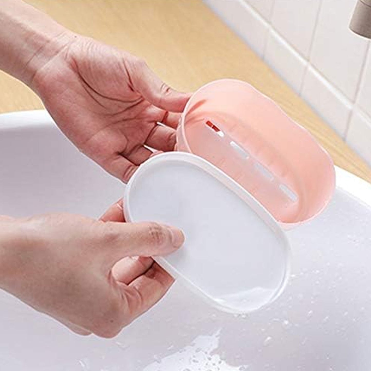 Soap Container, Soap Box Household Kitchen and Bathroom Can Use PP Material Drain Box Double Soap Dish, for Bathroom Shower Home Outdoor Camping ,Sabudani (1 Pc) Your Brand