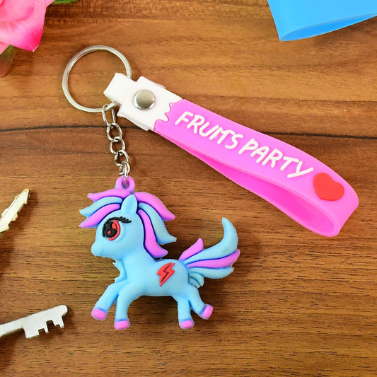Cute Cartoon Unicorn Keychain with Silicone Strap (1 Pc / Mix design) Your Brand