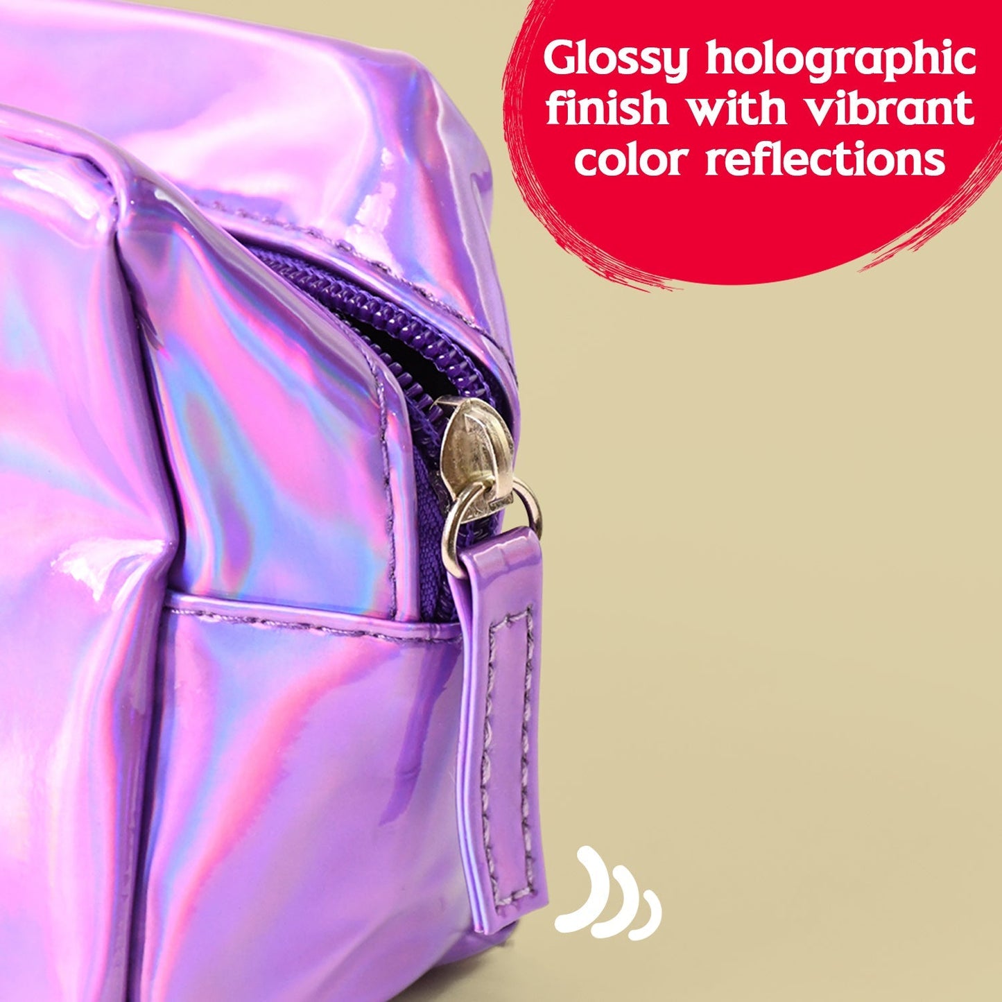 Holographic Shiny Waterproof Travel Cosmetic Pouch (1 Pc) Your Brand