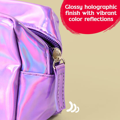 Holographic Shiny Waterproof Travel Cosmetic Pouch (1 Pc) Your Brand