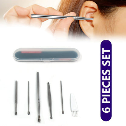6Pcs Earwax Removal Kit | Ear Cleansing Tool Set | Ear Curette Ear Wax Remover Tool Your Brand