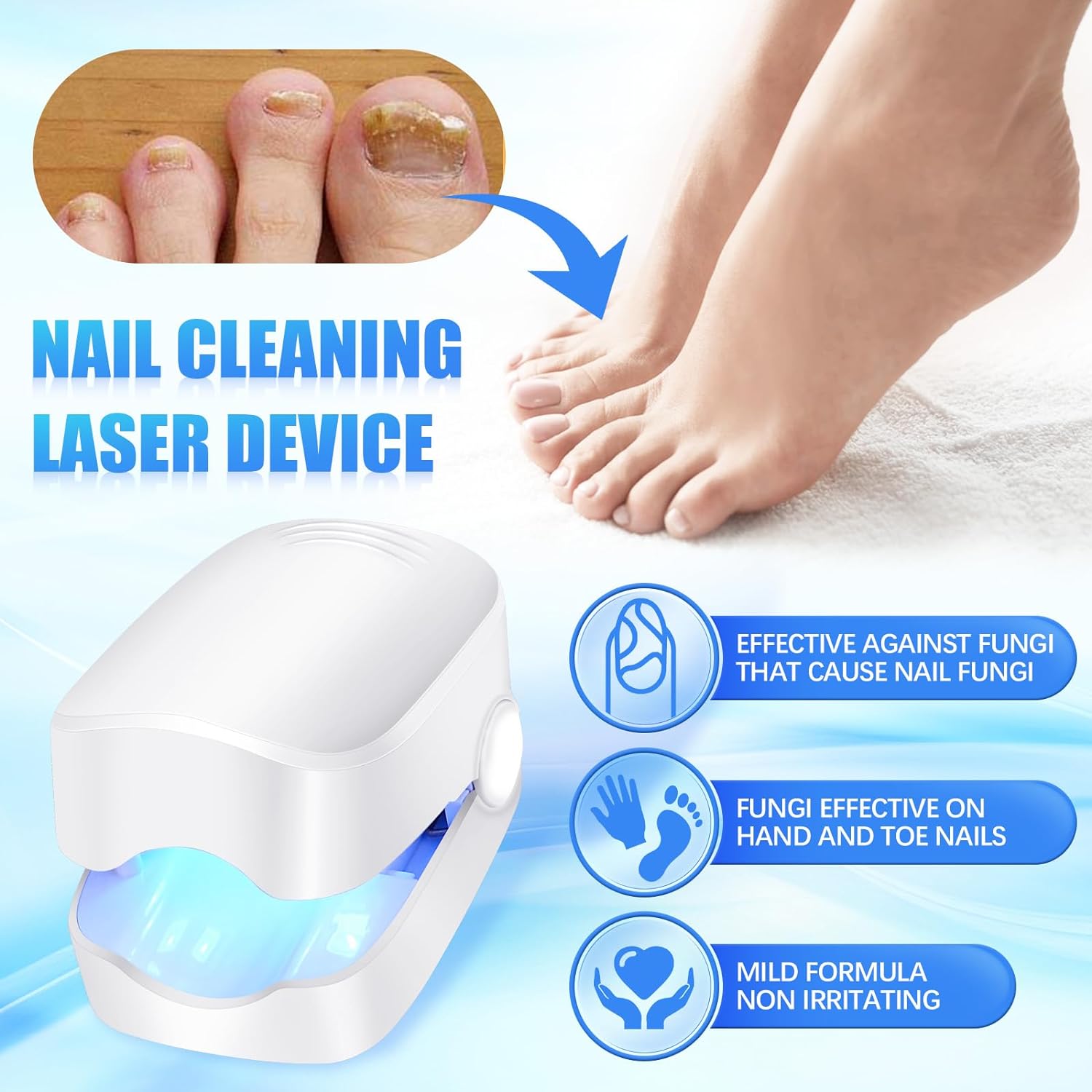 Rechargeable Nail Fungus Laser – Anti-Fungal Device for Toenails, Hands & Feet (Home Use) Your Brand