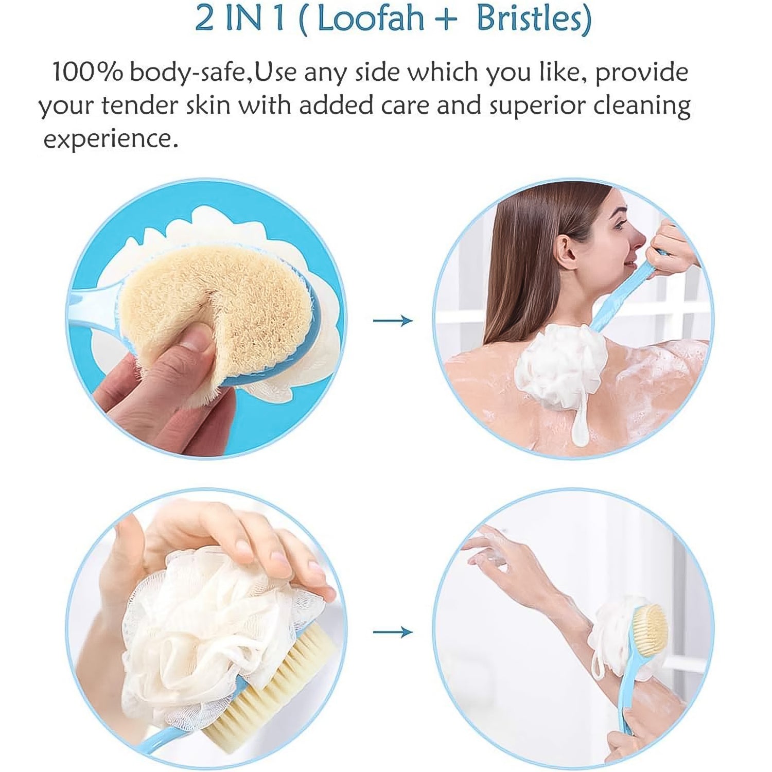 2in1 Bath Brush With Long Handle Your Brand