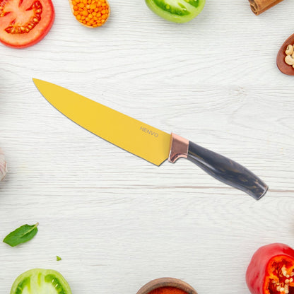 6 Pcs Professional Kitchen Knife Set with Chef Knives, Cleaver, Peeler & Scissors Your Brand