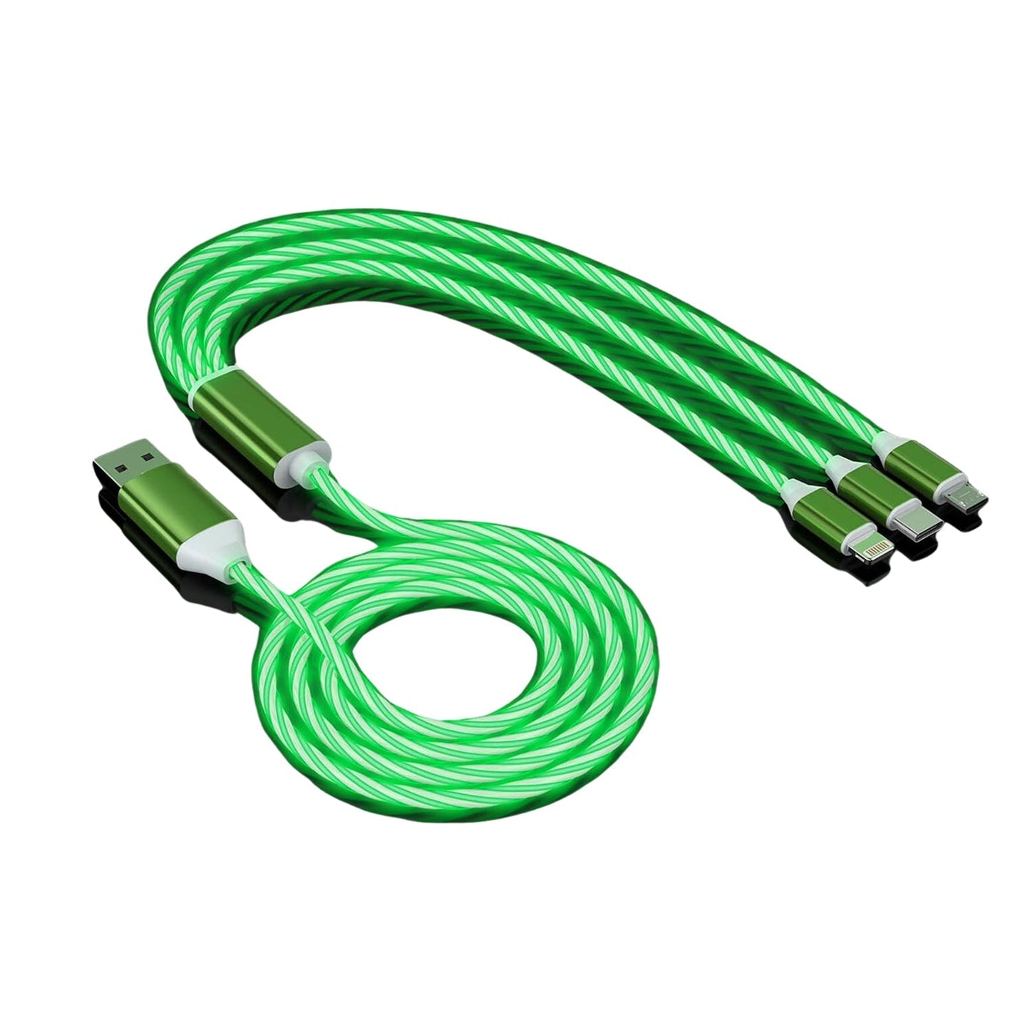 3 in 1 Charging Cable Light Up Fast Charger Multi Charging Cable (1 Pc) Your Brand