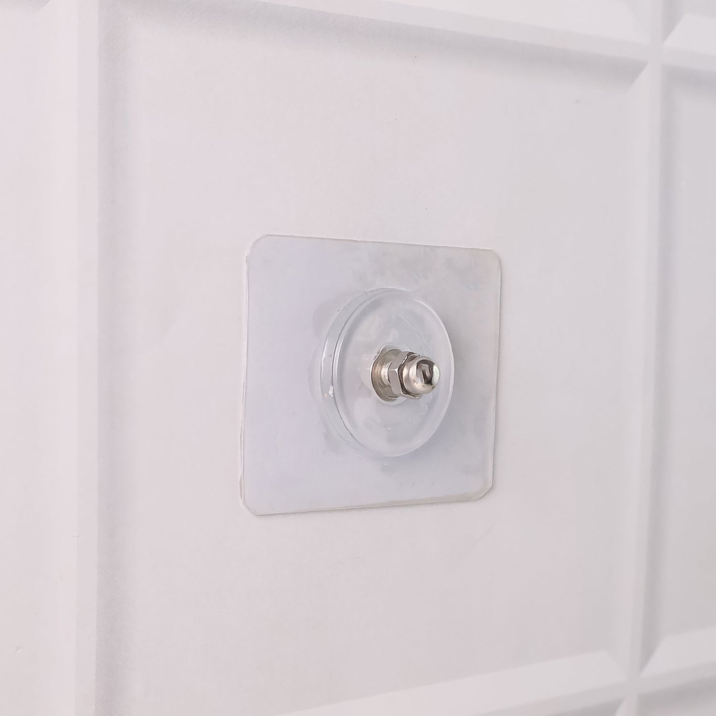 Heavy Duty Transparent Adhesive Wall Hook with Stainless Steel Screw Head (1 Pc) Your Brand