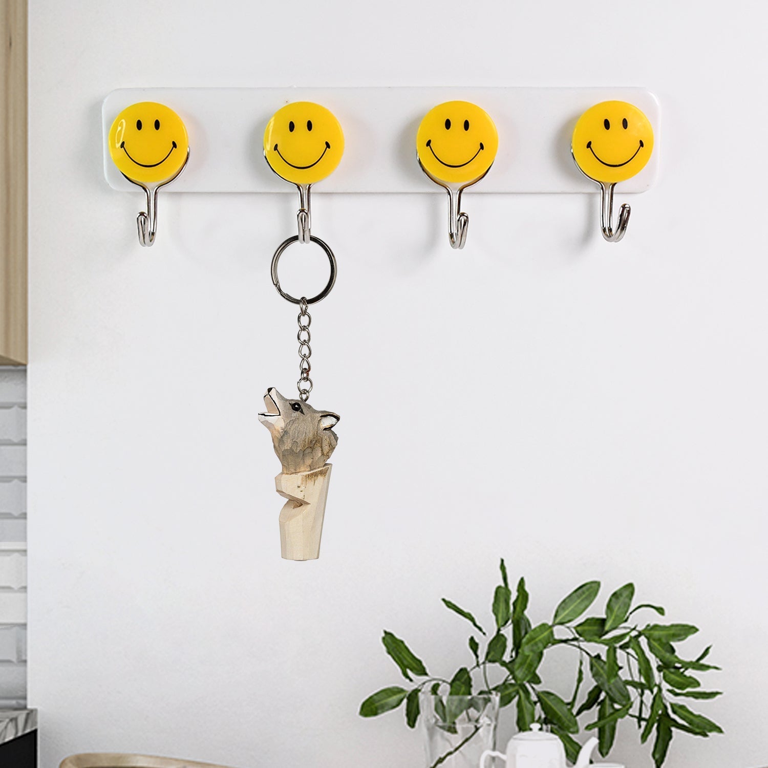 Multipurpose Self-Adhesive 4 hooks for wall Hook (1 Pc) Your Brand