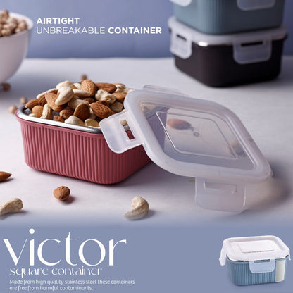 Apex Victor Square Food Storage Container (400 ML / 1 Pc) Your Brand