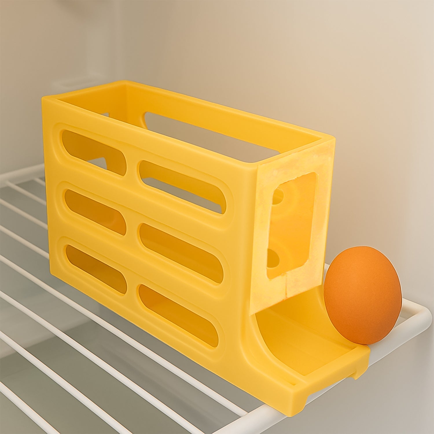 3-Layer Rolling Egg Storage Rack Dispenser (1 Pc) Your Brand