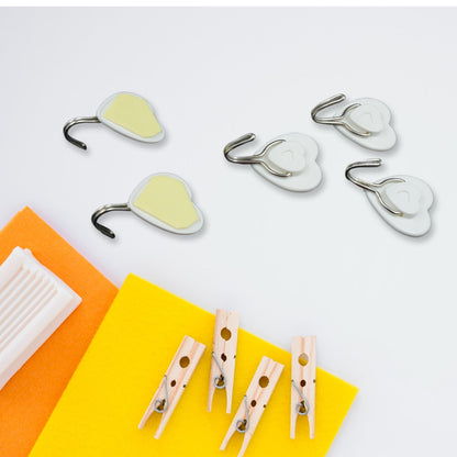 Multipurpose Strong Hook Self-Adhesive hooks for wall Heavy Plastic Hook, Sticky Hook Household For Home , Decorative Hooks, Bathroom & All Type Wall Use Hook , Suitable for Bathroom, Kitchen, Office (5 Pc Set) Your Brand
