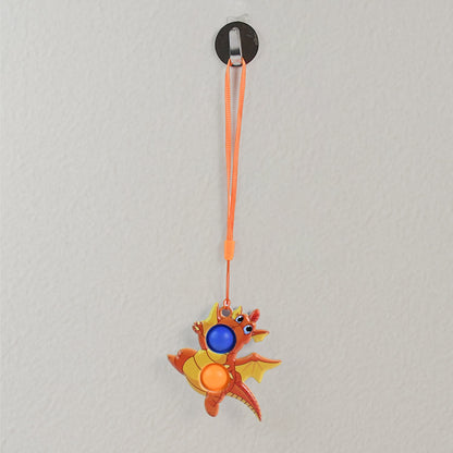 2-Bubble Dragon-Shaped Push Pop Fidget Toy with Strap (1 Pc) Your Brand