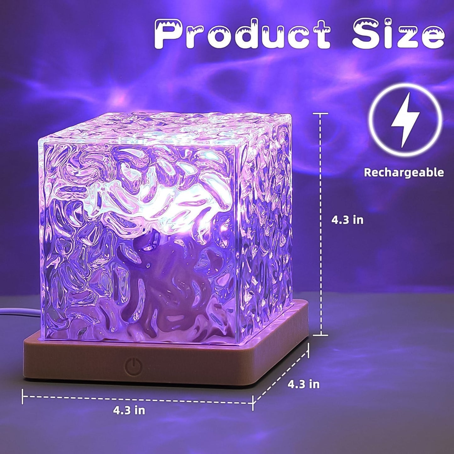 Ocean Wave Projector Lamp, 3D Water Wave LED Night Light, Water Ripple Night Lamp With Remote Your Brand