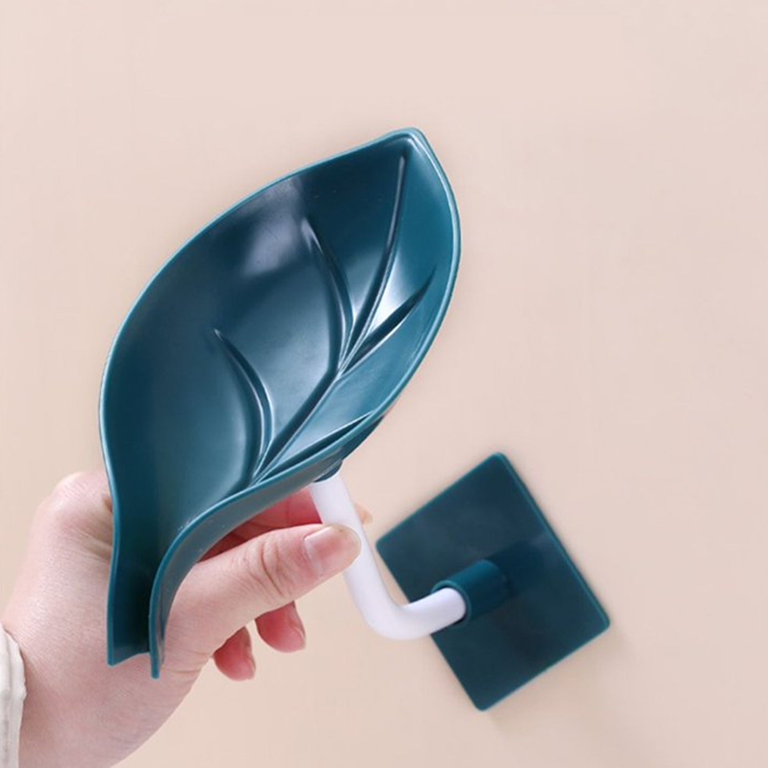 Soap Holder Leaf-Shape Self Draining Soap Dish Holder, With Suction Cup Soap Dish Suitable for Shower, Bathroom, Kitchen Sink Your Brand