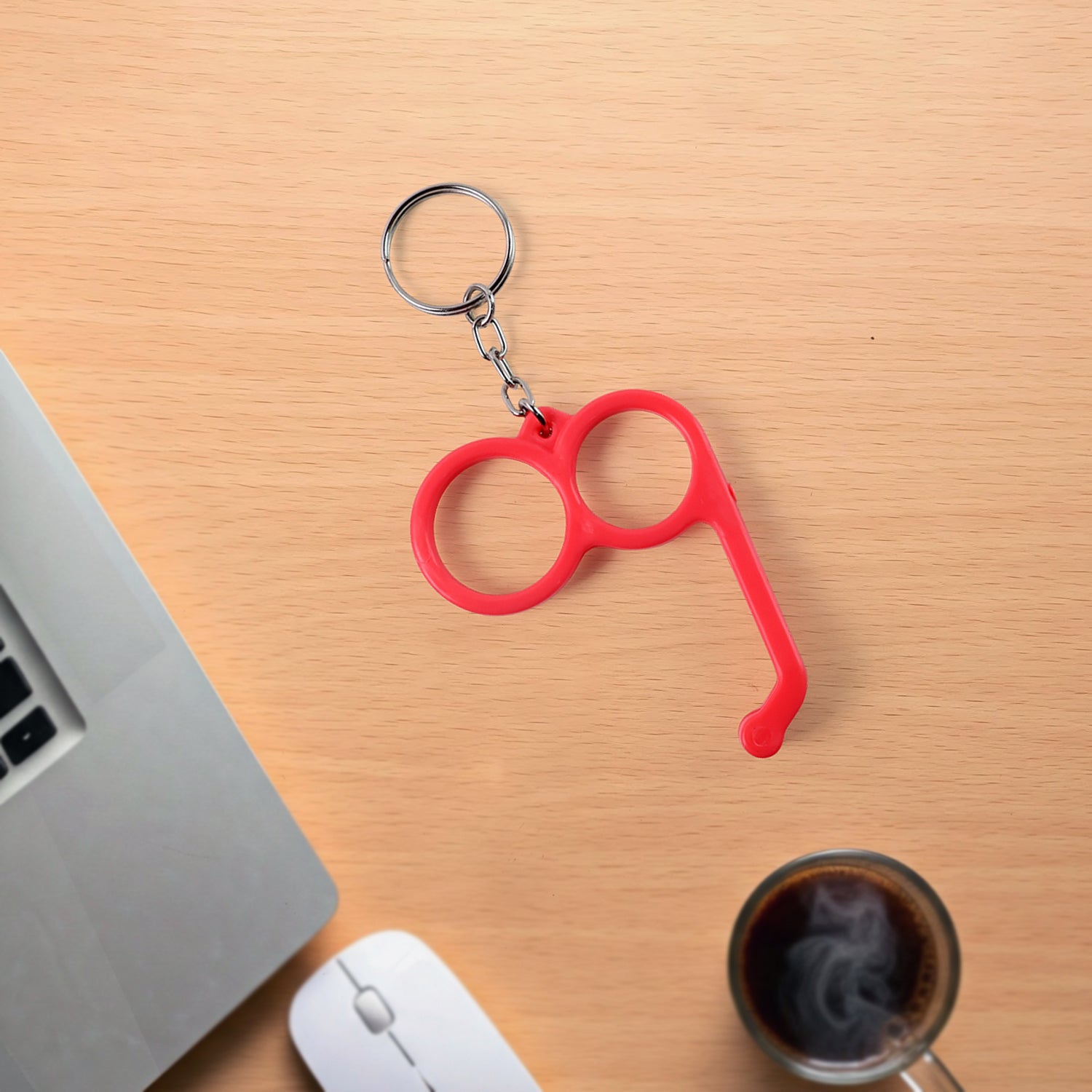 2-in-1 Plastic Dual-Finger Mobile Stand cum Keyring  (1 Pc, Mixed Color) Your Brand