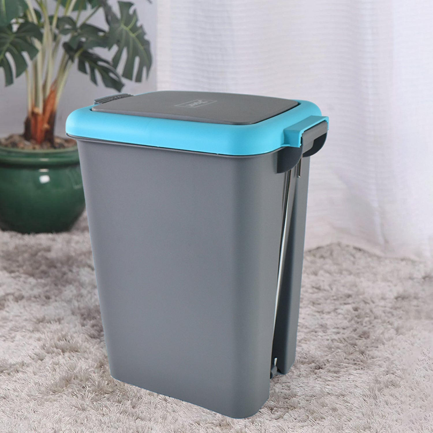 Apex Plastic Push N Pedal Dust Bin | Hands-Free Operation, Compact Design 6.5 Liters (1 Pc / Mix Color) Your Brand