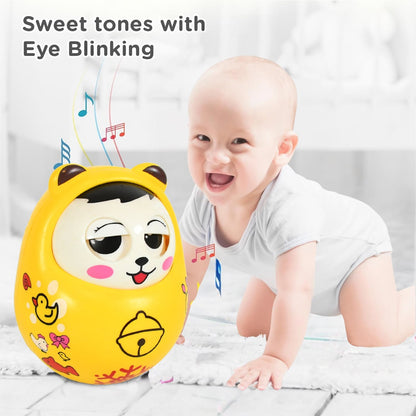 Musical Roly Poly Toys for Baby | Push and Shake Wobbling Toy with Music | Tumbler Doll Toy for Babies | Sound Balancing Doll Toys for Baby Boys, Girls 8+ Months Multicolor (1 Pc) Your Brand