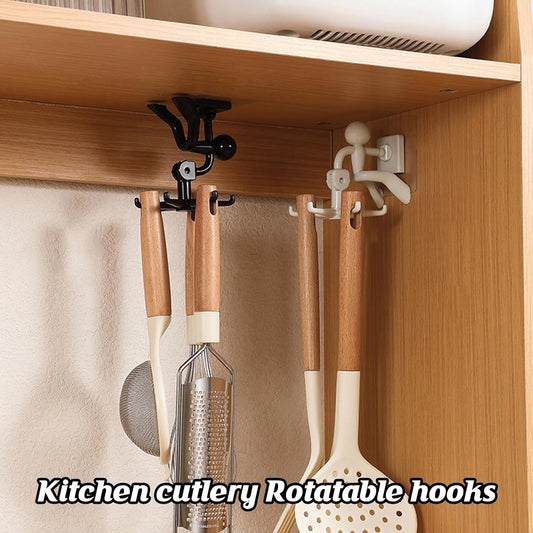 360° Rotating 6-Claw Hook – Kitchen & Bathroom Organizer (1 Pc | White) Your Brand