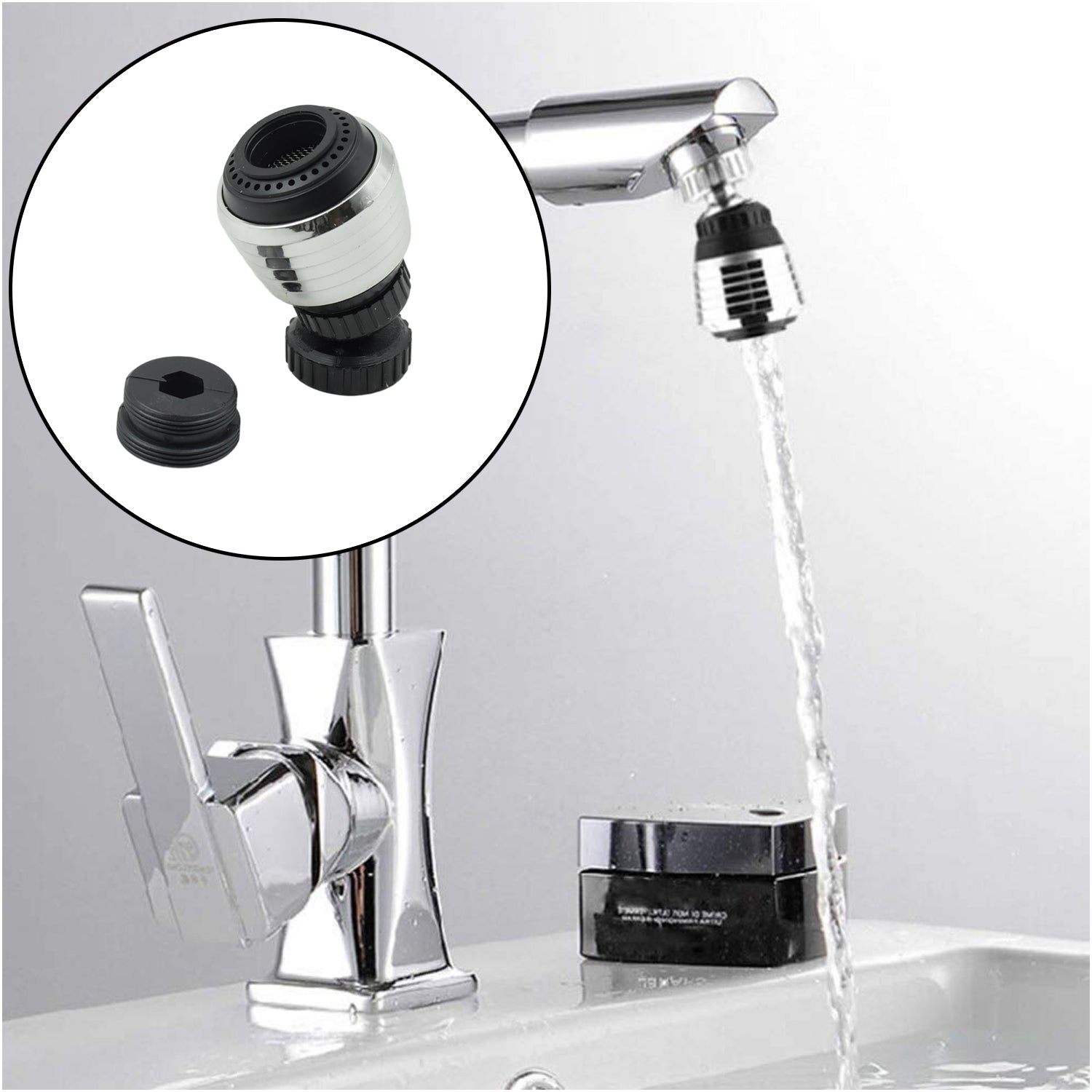 Faucet Bubbler, Faucet Aerator, Water Filter 360° Sink Use for Kitchen, Bathroom, Home Use, High Pressure Power Spray, Plating, for Kitchen Bathroom (1 Pc) Your Brand