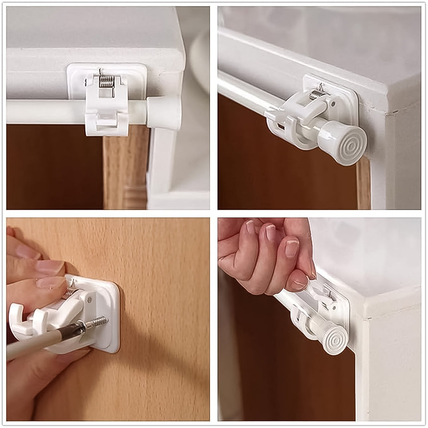 Curtain Rod Holder, Self Adhesive Hooks (2 Pcs Set) Your Brand
