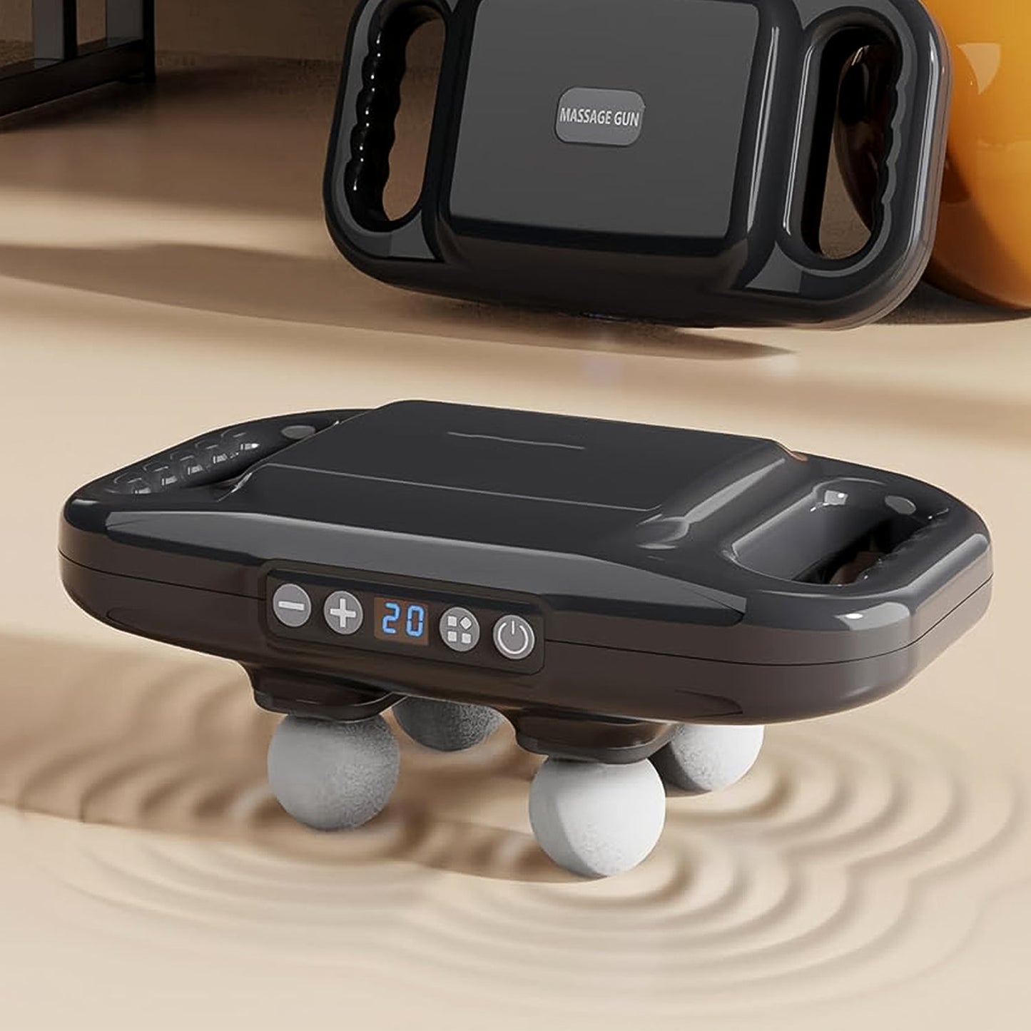 Handheld Full Body Massager 4-Head Massage Gun (1 Pc / Mix Color) Your Brand