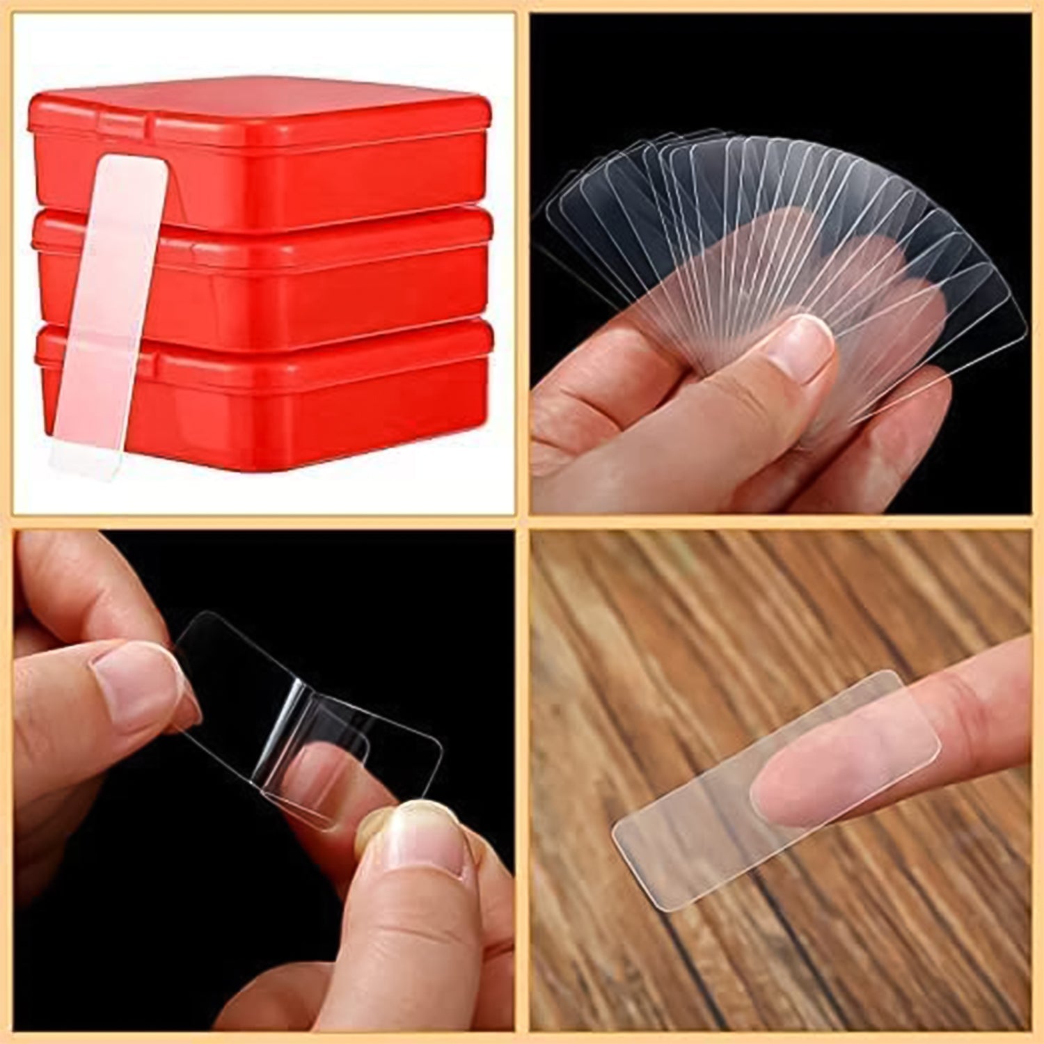 60-Piece (Approx) – Double-Sided Transparent Adhesive Stickers Your Brand