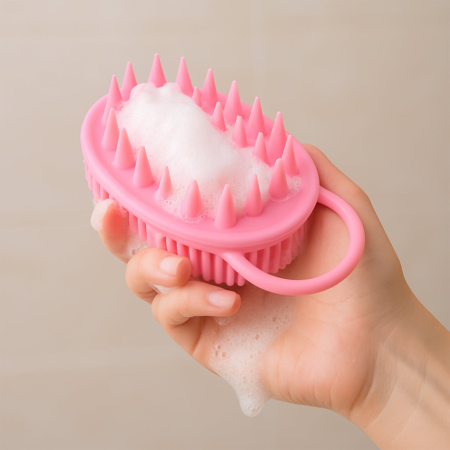 2-in-1 Silicone Soft Bristle Bath Brush Your Brand