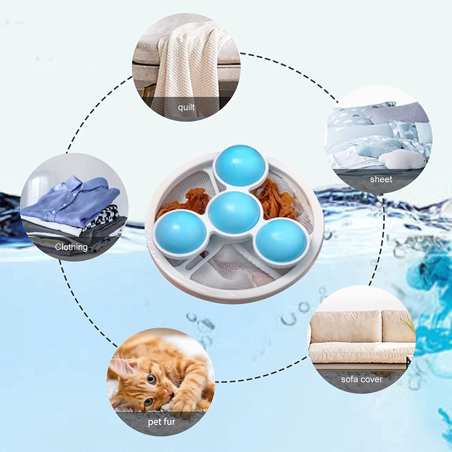 Floating Laundry Ball Lint Catcher – Reusable Hair & Fur Filter (1 Pc) Your Brand