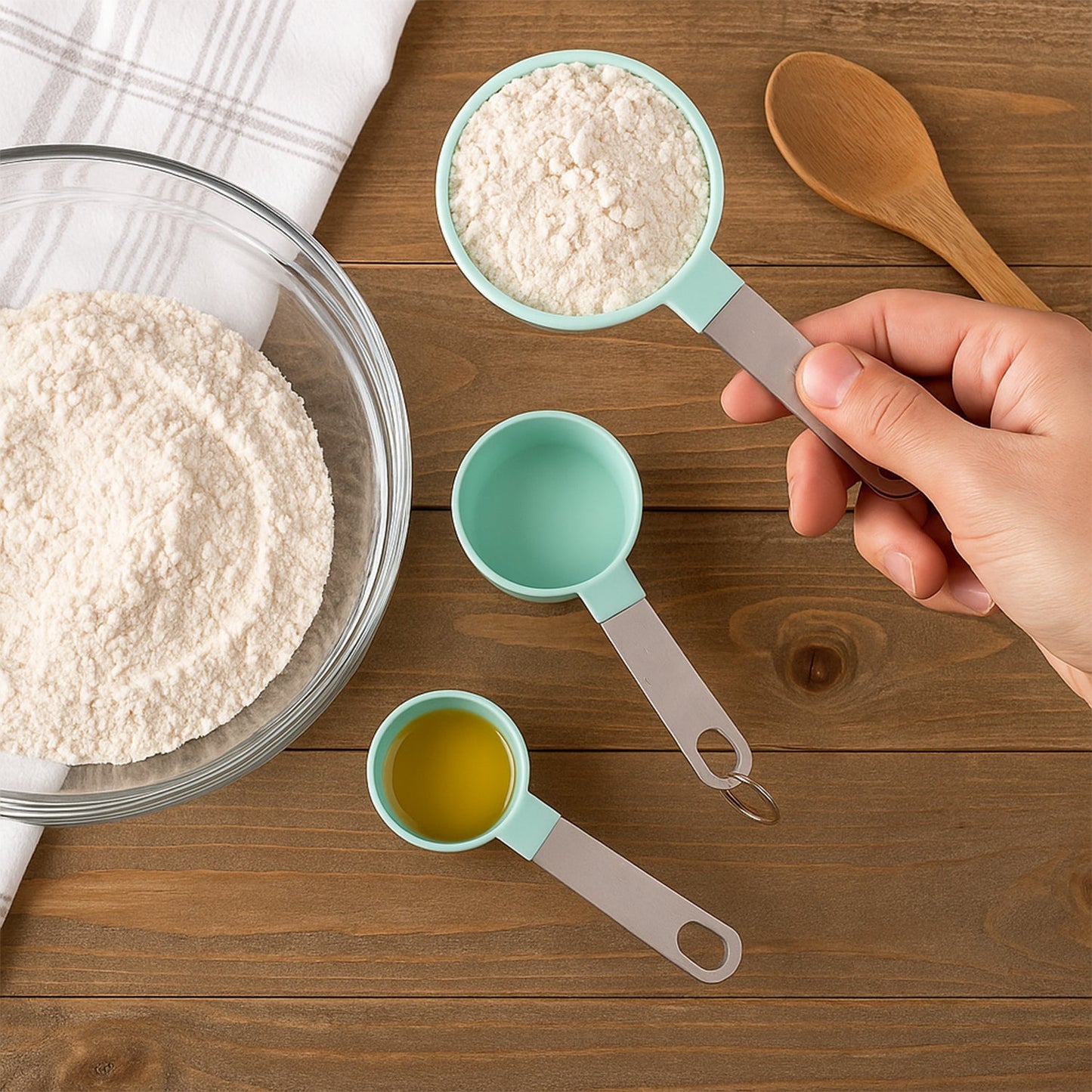 Measuring Cups Set 1/3 Cup (78 ml), 1/4 Cup (59 ml), 1/8 Cup (30 ml) Your Brand