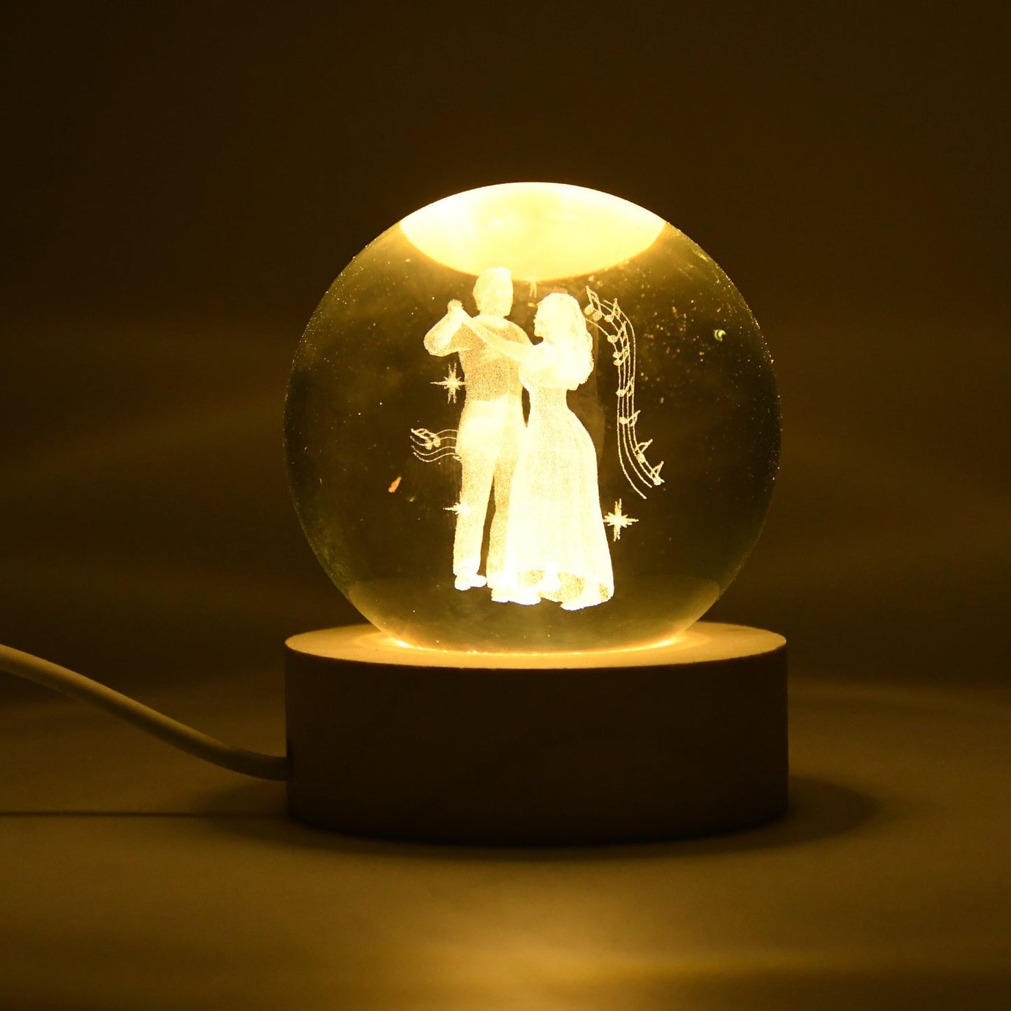 3D Crystal Ball lamps With Base (1 Pc) Your Brand