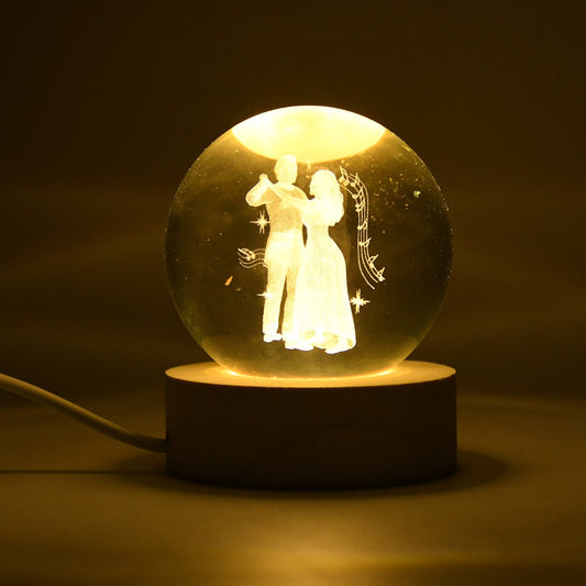 3D Crystal Ball lamps With Base (1 Pc) Your Brand