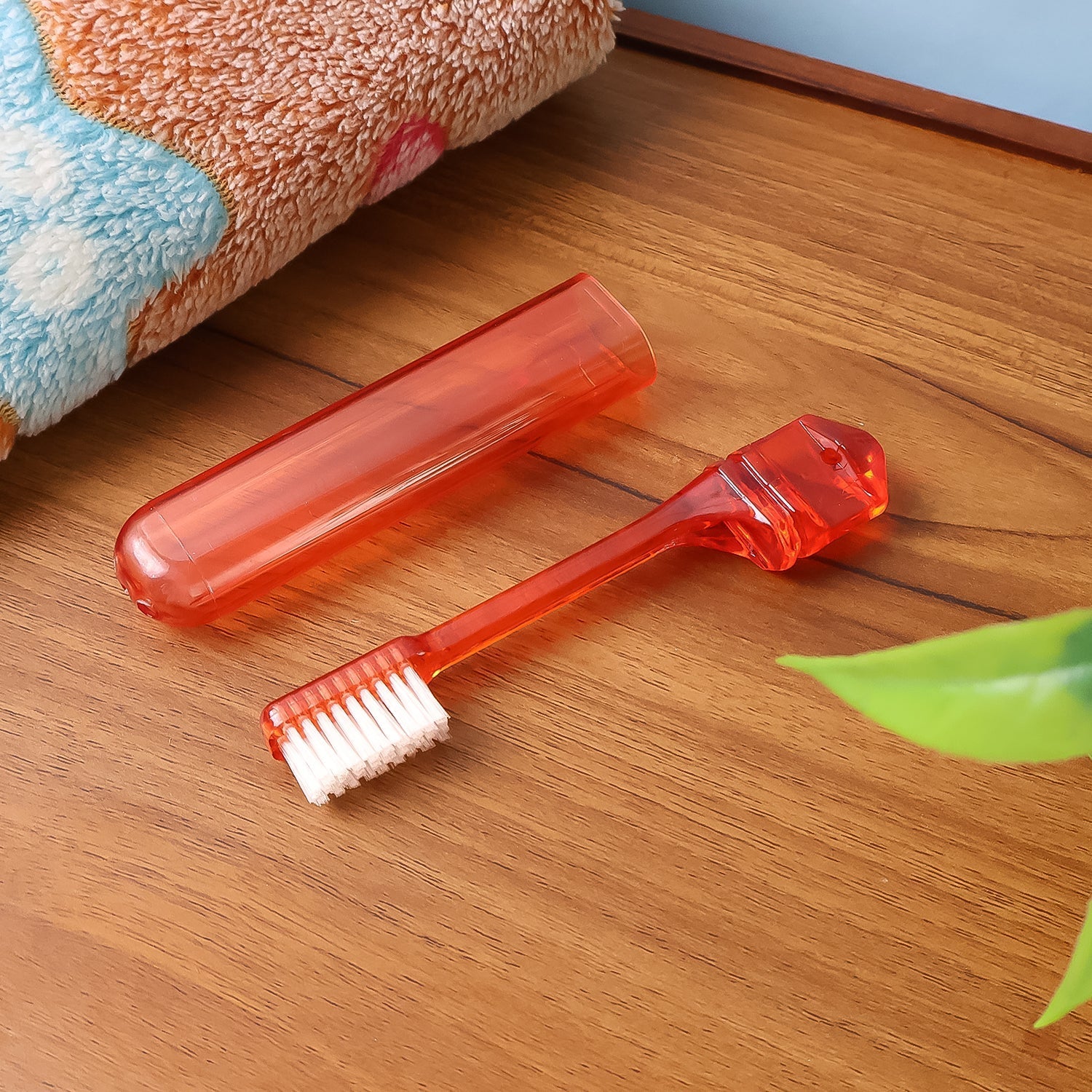 Portable Folding Toothbrush with Built-in Travel Case (1 Pc) Your Brand