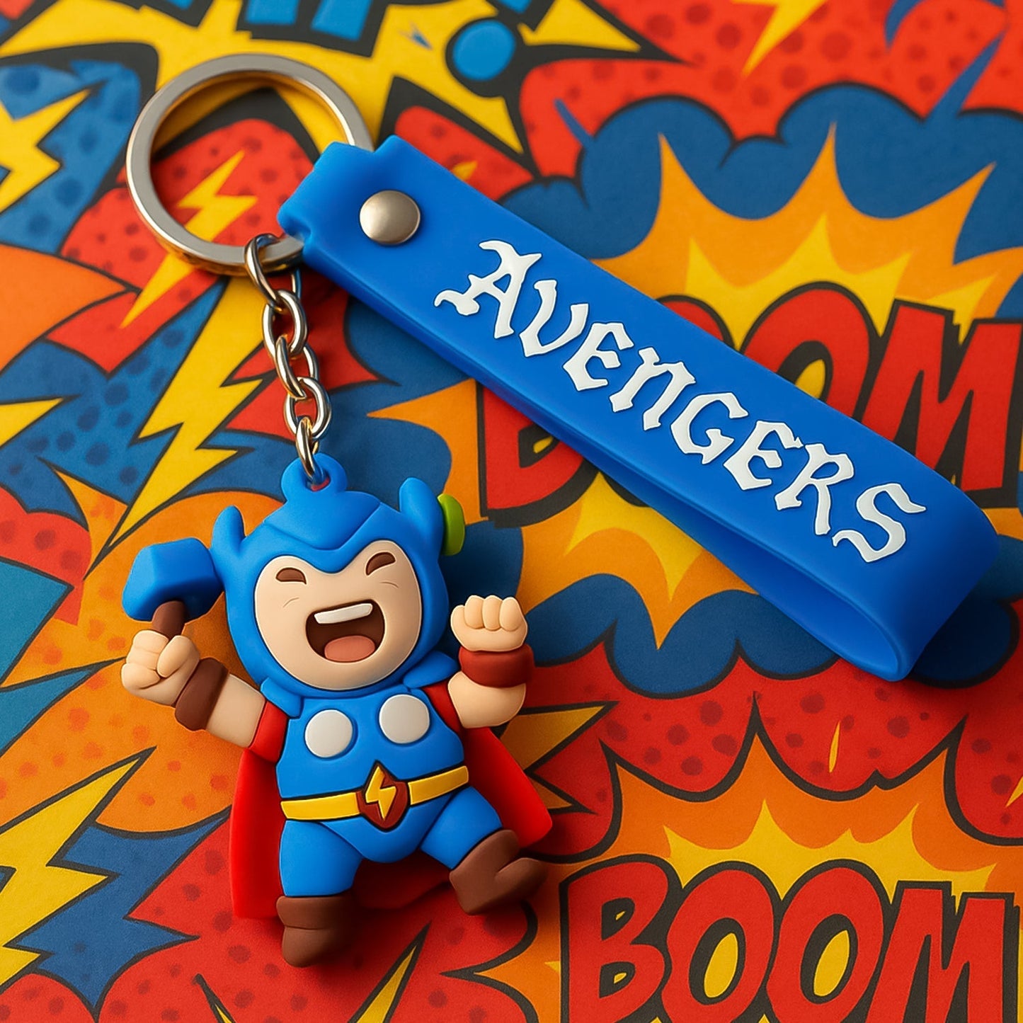 Cute Silicone 3D Key Chain with Metal Hook & Strap (Pack of 1) Your Brand