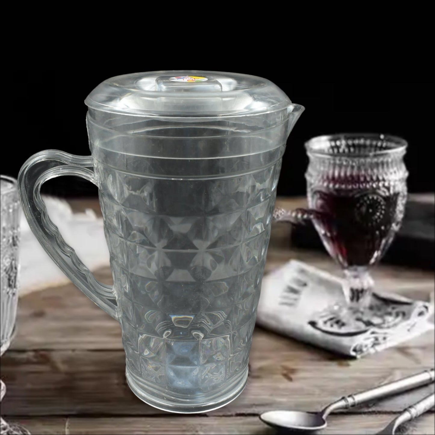 Mocktail Pet Jug  Plastic Jug With lid, Drinking Beverage Jag, Transparent Tableware  Reusable BPA Free, Plastic Water jug for Home use, Perfect for Home, Restaurants Your Brand