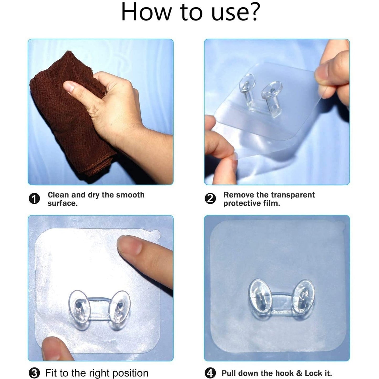 Transparent Self-Adhesive Wall Hook – Drill-Free, Waterproof & Oil-Proof for Toothbrush, Socket (1 Pc) Your Brand