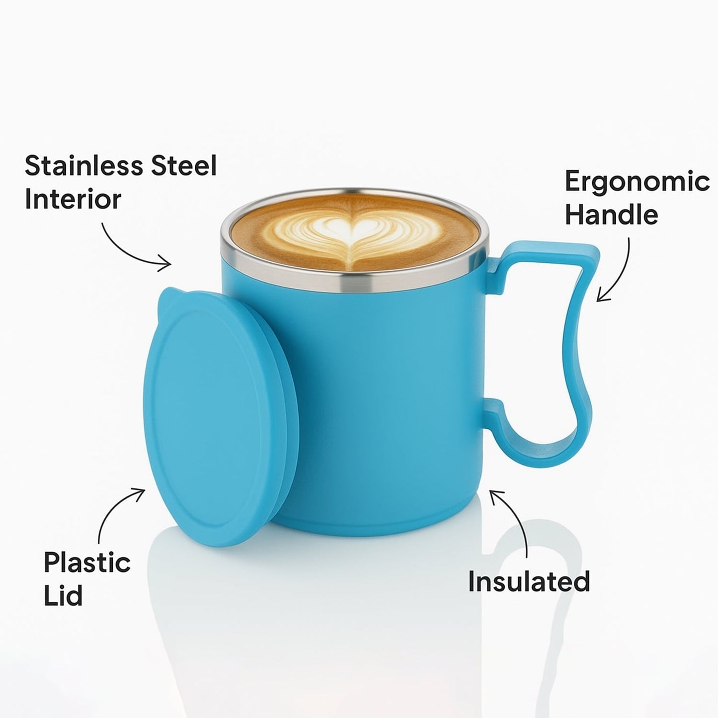300ml Stainless Steel Mug: Insulated, Leakproof Lid, Hot/Cold Drinks (Mix Color) Your Brand
