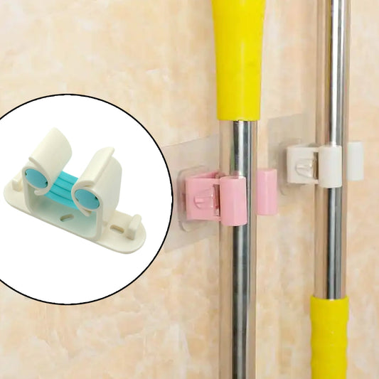 Multifunctional Holder With 4 Screw Wall Mounted Broom Organizer Cleaning Tools Holder Hanger, Hanging Hook for Bathroom Kitchen, Multi Function Holder Garage Clip Bike Hanger Wall Mount Set  (1 Pc) Your Brand