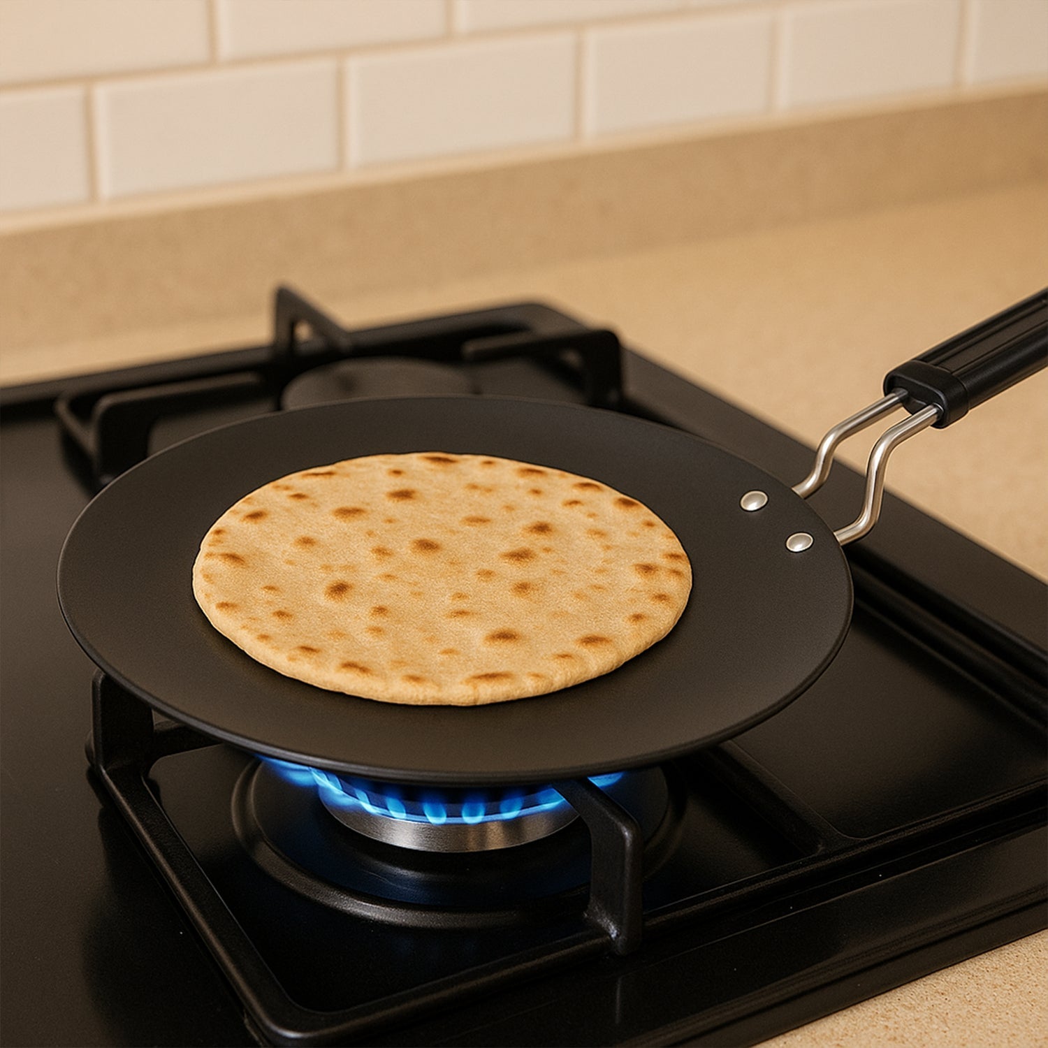 Compact Non-Stick Flat Roti Tawa (9 inch / 1 Pc) Your Brand