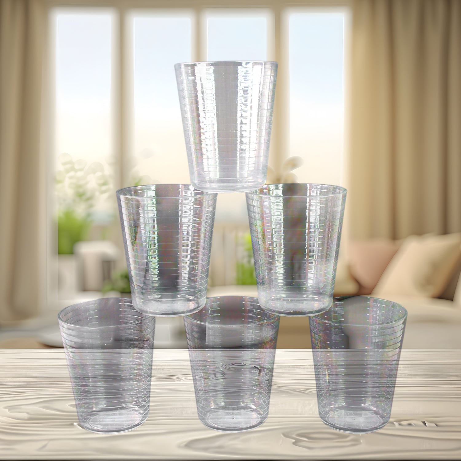 Apex Pyramid Ringo Plastic Glass – 300ml Approx | Durable, Crystal-Clear Tumbler Your Brand