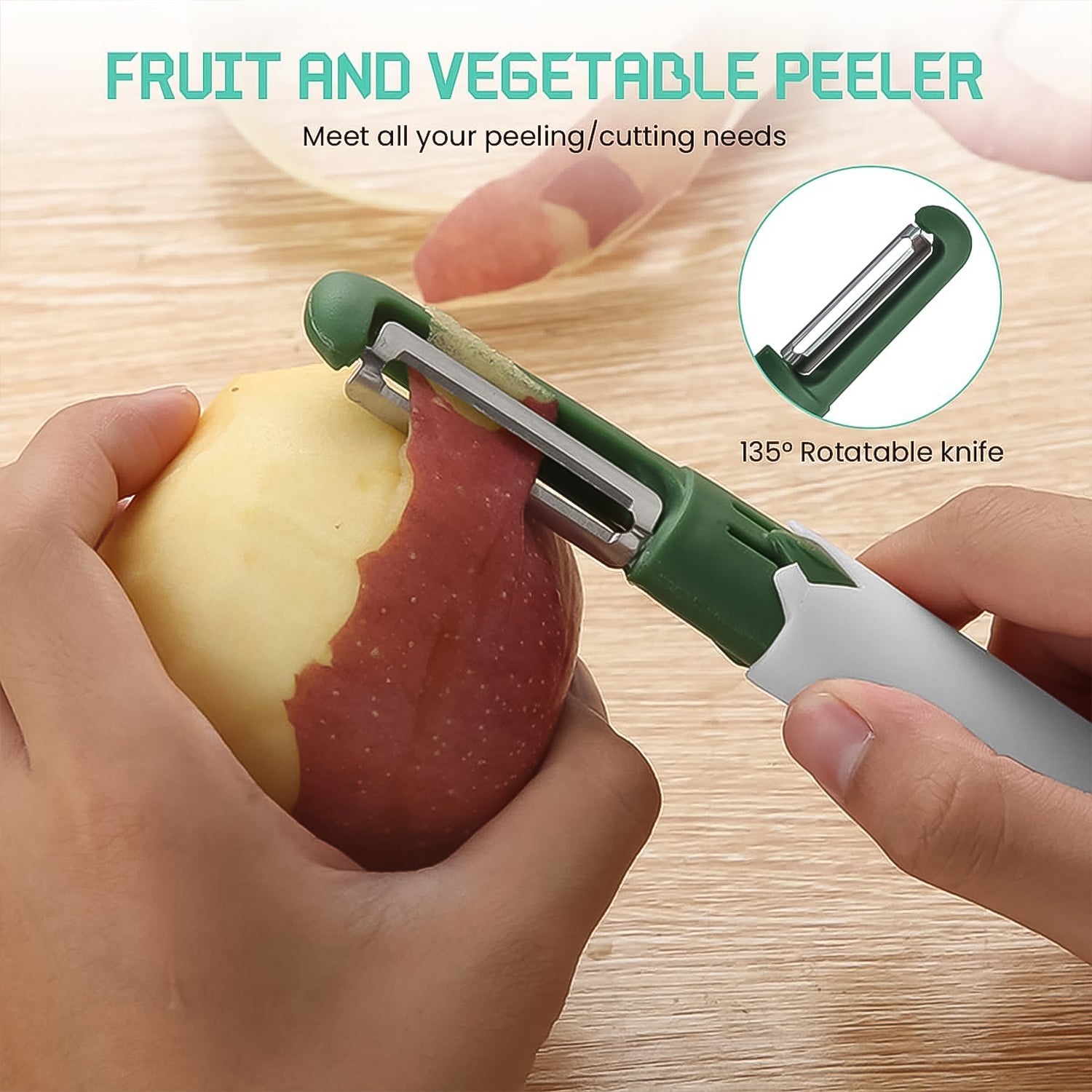 2-in-1 Multifunctional Knife & Sawtooth Peeler for Fruits and Vegetables Your Brand