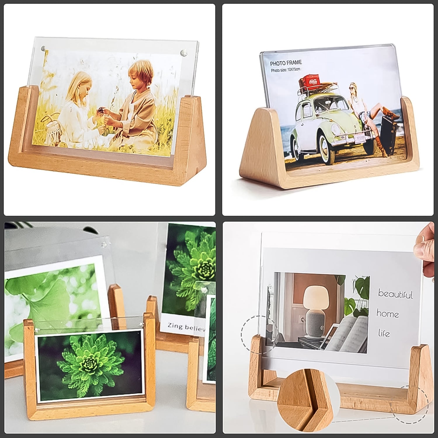  Wooden Picture Stand, Photo Frame Stand (1 Pc) Your Brand