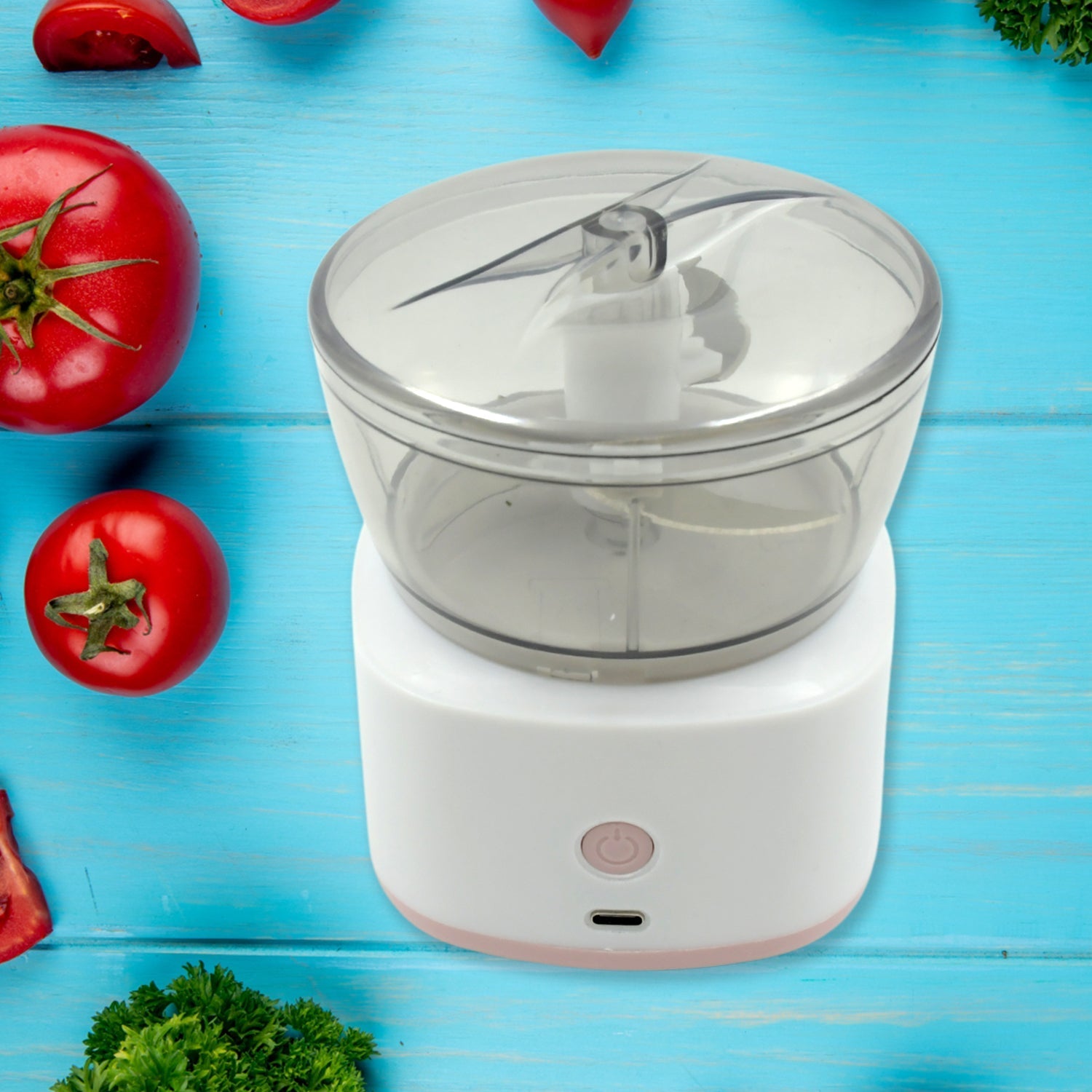 Portable Mini Food Processor Chopper Electric Veggie Chopper 3 Blades With Charching Cable Type C, Vegetable Chopper, Garlic Chopper Food Grinder for Chopping Ginger, Pepper Chili, Onion, Fruit, Meat Your Brand