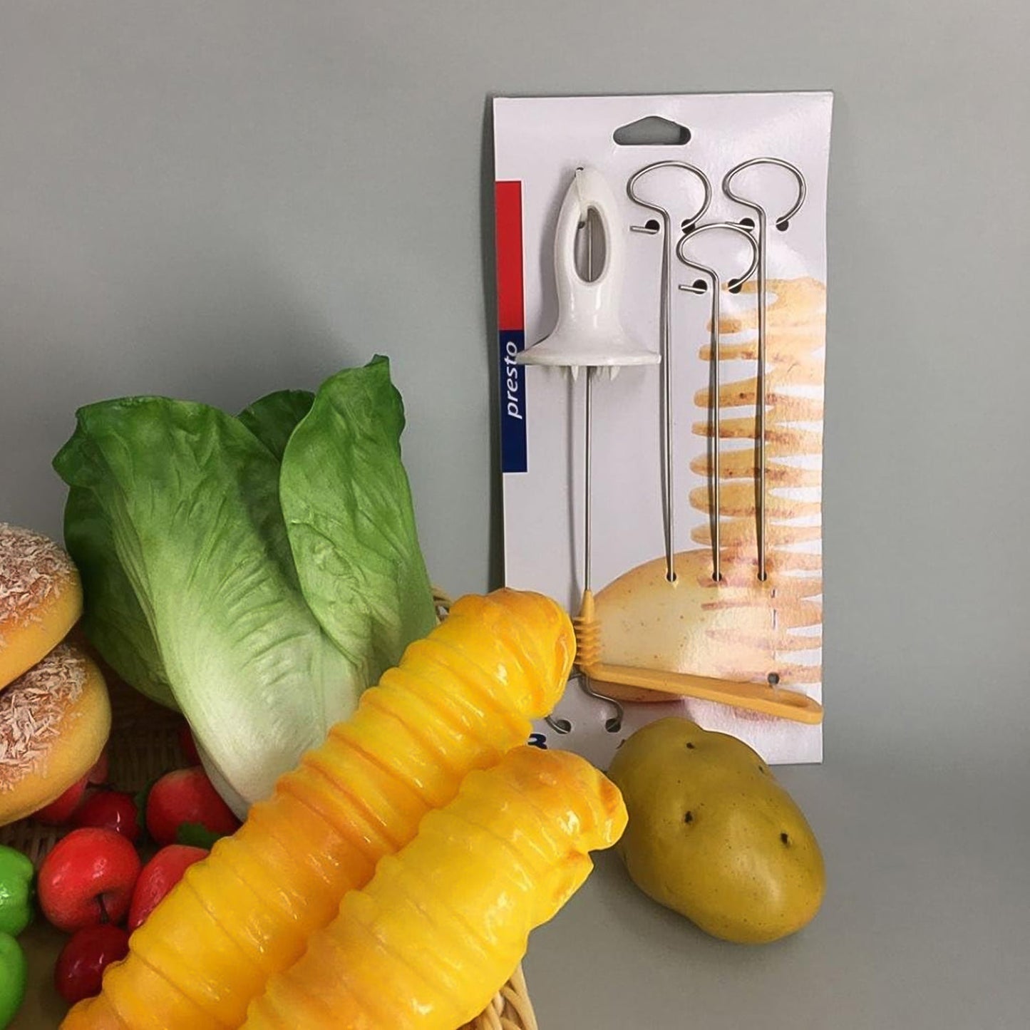 1 Set Potato Spiral Cutter, Potato Twister (4 Spits) Your Brand