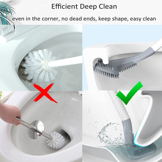 6059A Golf Shape Toilet Cleaner Brush with Long Handle and Silicone Head for Bathroom Cleaning