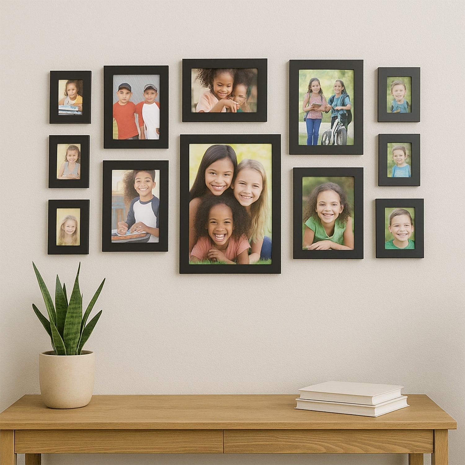 Premium Black Photo Frame Set 12 Pcs Wall Hanging Gallery Frames Your Brand
